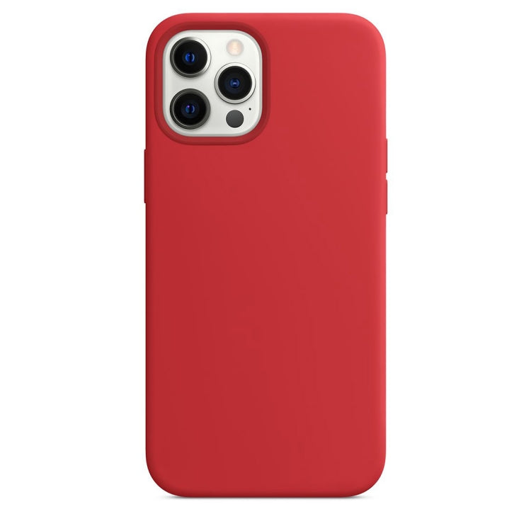 For iPhone 12 / 12 Pro Magnetic Liquid Silicone Full Coverage Shockproof Magsafe Case with Magsafe Charging Magnet(Red) by buy2fix