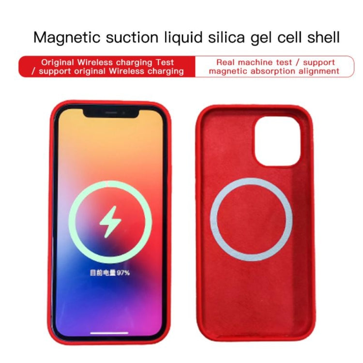 For iPhone 12 / 12 Pro Magnetic Liquid Silicone Full Coverage Shockproof Magsafe Case with Magsafe Charging Magnet(Wine Red) by buy2fix
