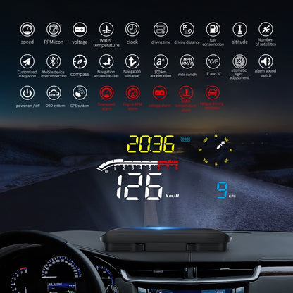 D1 Car OBD2 HUD Head-up Display GPS Speed Meter Speed / Voltage / Water Temperature Speed Alarm by buy2fix