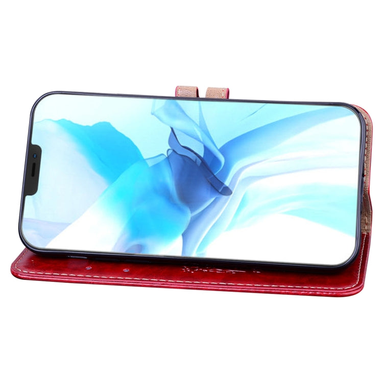For iPhone 12 / 12 Pro Business Style Oil Wax Texture Horizontal Flip Leather Case with Holder & Card Slots & Wallet(Red) by buy2fix