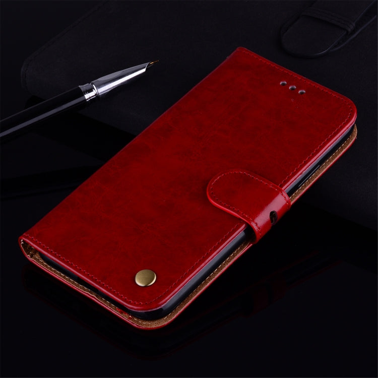 For iPhone 12 / 12 Pro Business Style Oil Wax Texture Horizontal Flip Leather Case with Holder & Card Slots & Wallet(Red) by buy2fix