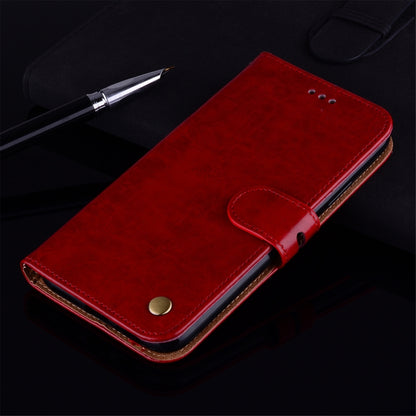 For iPhone 12 / 12 Pro Business Style Oil Wax Texture Horizontal Flip Leather Case with Holder & Card Slots & Wallet(Red) by buy2fix