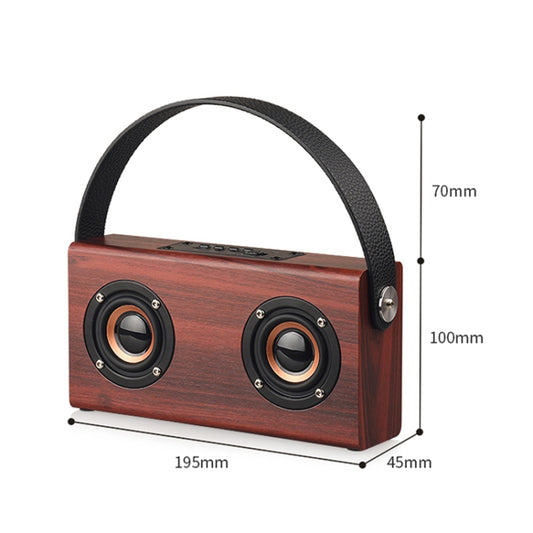 D10 Bluetooth 4.2 Portable Wooden Handheld Bluetooth Speaker(Red Wood Texture) by buy2fix