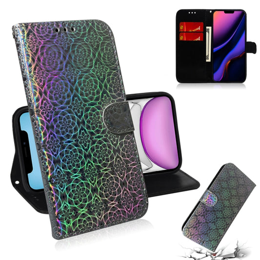 For iPhone 11 Solid Color Colorful Magnetic Buckle Horizontal Flip PU Leather Case with Holder & Card Slots & Wallet & Lanyard(Silver) by buy2fix