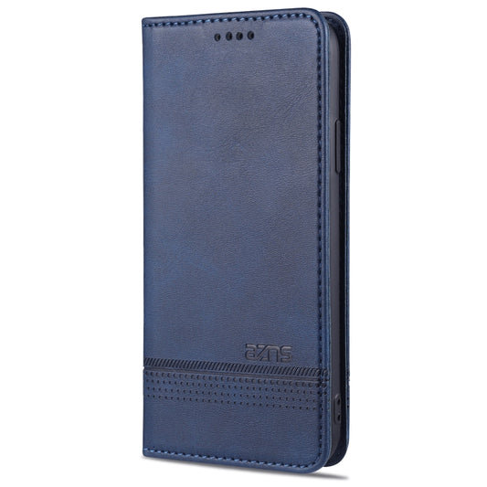 For iPhone XS Max AZNS Magnetic Calf Texture Horizontal Flip Leather Case with Card Slots & Holder & Wallet(Dark Blue) by AZNS