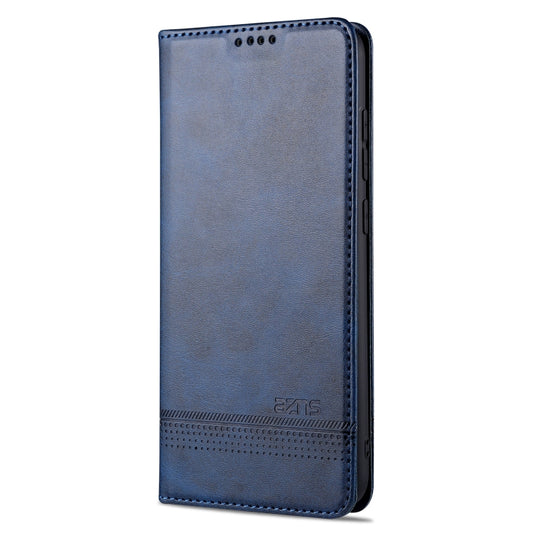 For Xiaomi Redmi Note 9 / 10X AZNS Magnetic Calf Texture Horizontal Flip Leather Case with Card Slots & Holder & Wallet(Dark Blue) by AZNS