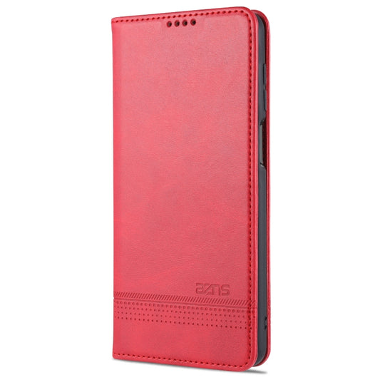 For Xiaomi Redmi Note 9 Pro / Note 9s AZNS Magnetic Calf Texture Horizontal Flip Leather Case with Card Slots & Holder & Wallet(Red) by AZNS