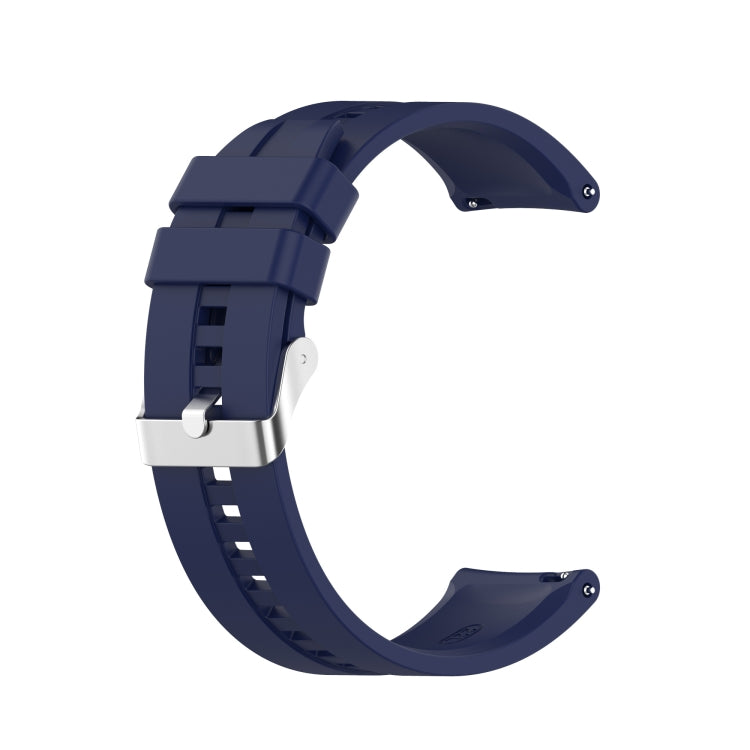 For TicWatch Pro 3 Silicone Watch Band with Silver Steel Buckle(Midnight Blue) by buy2fix