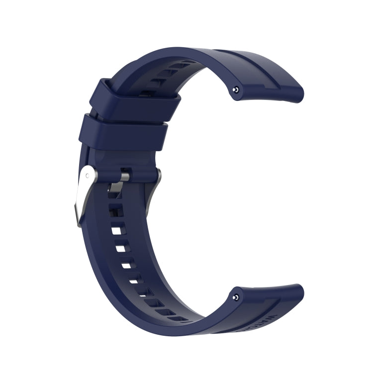 For TicWatch Pro 3 Silicone Watch Band with Silver Steel Buckle(Midnight Blue) by buy2fix
