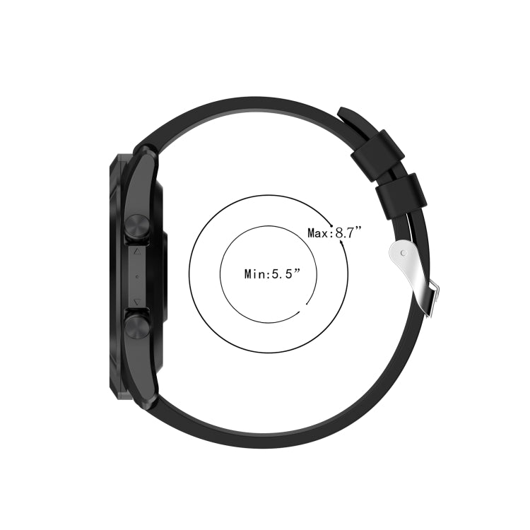 For TicWatch Pro 3 Silicone Watch Band with Silver Steel Buckle(Midnight Blue) by buy2fix