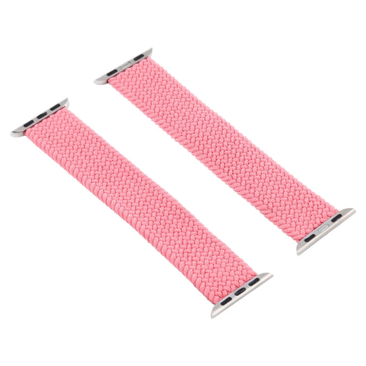 Single-turn Nylon Woven Watch Band For Apple Watch Ultra 49mm&Watch Ultra 2 49mm / Series 9&8&7 45mm / SE 3&SE 2&6&SE&5&4 44mm / 3&2&1 42mm, Size:S(Pink) by buy2fix