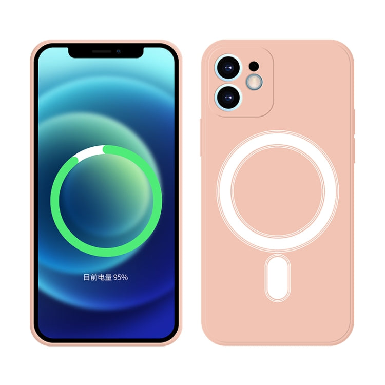 For iPhone 12 Pro Silicone Full Coverage Shockproof Magsafe Case(Pink) by buy2fix