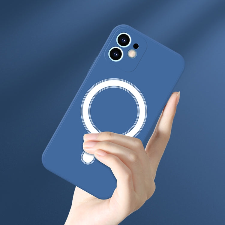 For iPhone 12 Pro Silicone Full Coverage Shockproof Magsafe Case(Blue) by buy2fix