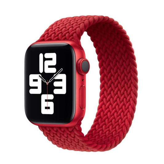Nylon Single-turn Braided Watch Band For Apple Watch Series 7 41mm / 6 & SE & 5 & 4 40mm / 3 & 2 & 1 38mm, Length:S 130mm(Red) by buy2fix
