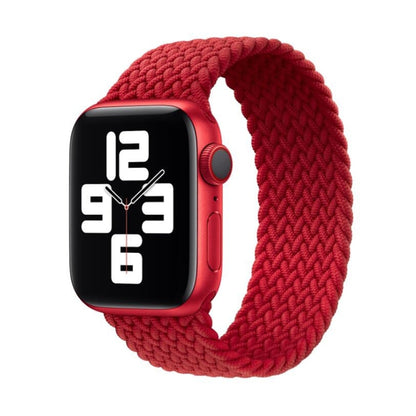 Nylon Single-turn Braided Watch Band For Apple Watch Series 7 45mm / 6 & SE & 5 & 4 44mm / 3 & 2 & 1 42mm, Length:L 170mm(Red) by buy2fix