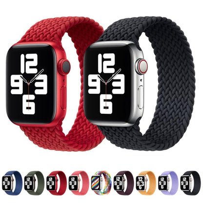 Nylon Single-turn Braided Watch Band For Apple Watch Series 7 45mm / 6 & SE & 5 & 4 44mm / 3 & 2 & 1 42mm, Length:L 170mm(Red) by buy2fix