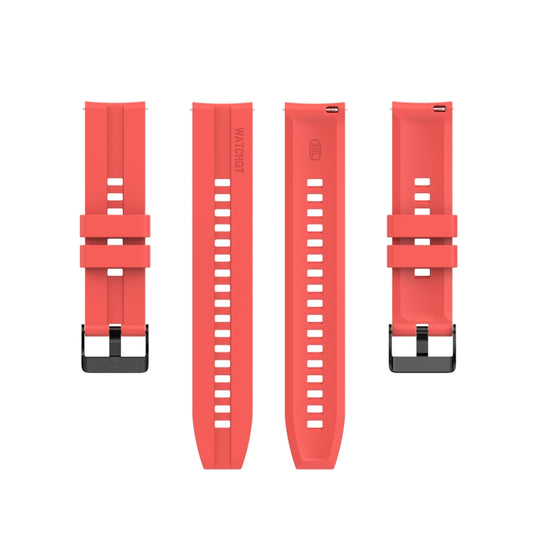 For Huawei Watch GT 2 42mm Silicone Watch Band with Black Buckle(Red) by buy2fix