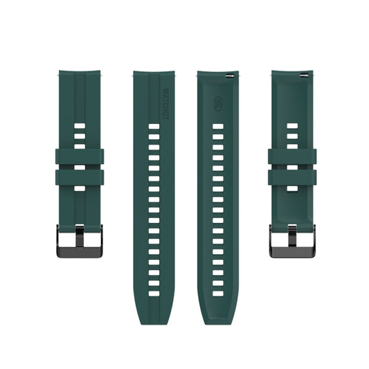 For Huawei Watch GT 2 42mm Silicone Watch Band with Black Buckle(Dark Green) by buy2fix