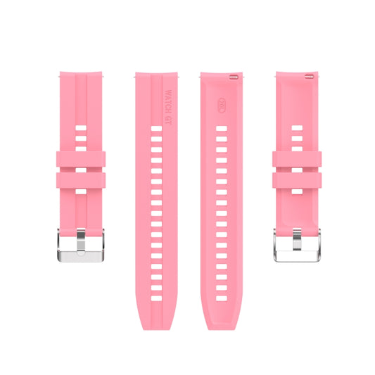 For Huawei Watch GT 2 42mm Silicone Watch Band with Silver Buckle(Pink) by buy2fix