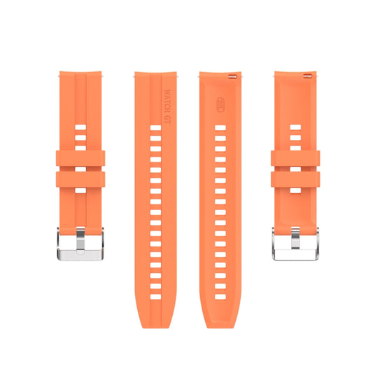 For Huawei Watch GT 2 42mm Silicone Watch Band with Silver Buckle(Vibrant Orange) by buy2fix