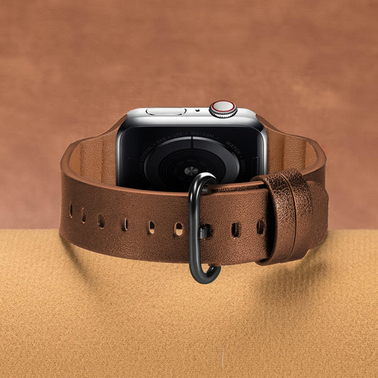 Genuine Leather Watch Bands For Apple Watch Series 7 45mm / 6 & SE & 5 & 4 44mm / 3 & 2 & 1 42mm(Brown) by buy2fix