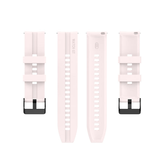 For Huawei Watch GT 2 46mm Silicone Watch Band with Black Buckle(Quicksand Pink) by buy2fix