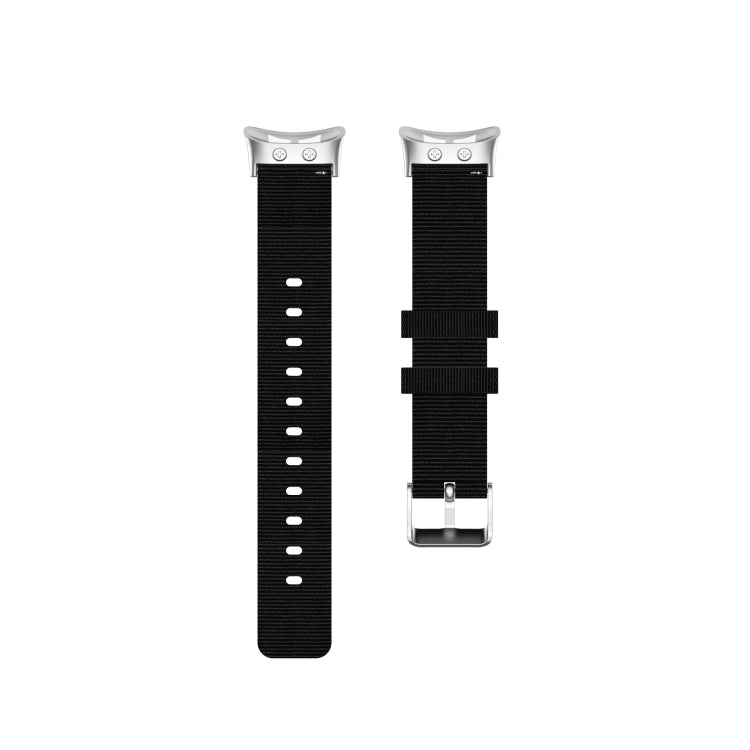 For Garmin Forerunner 45 / 45S / Swim 2 Universal Nylon Canvas Watch Band(Black) - Watch Bands by buy2fix | Online Shopping UK | buy2fix