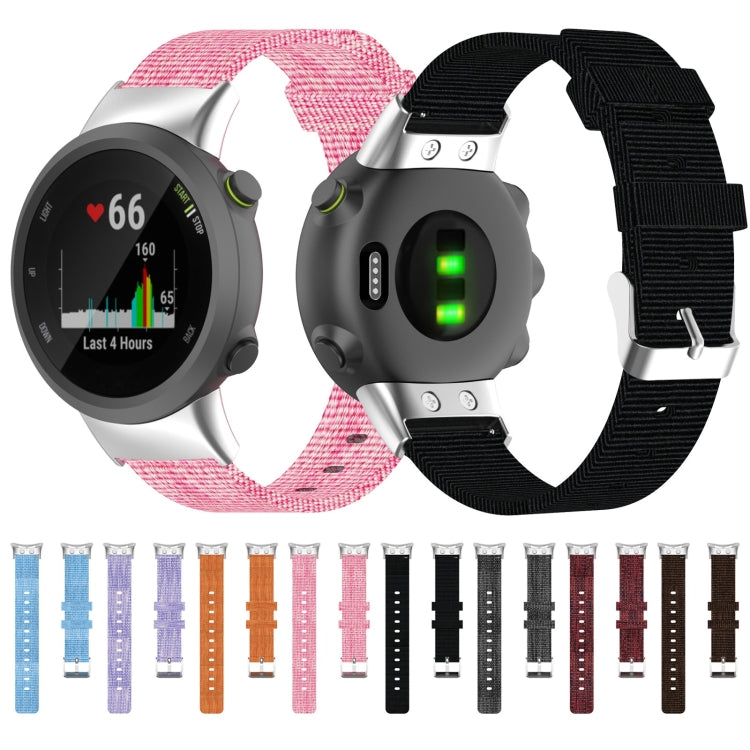 For Garmin Forerunner 45 / 45S / Swim 2 Universal Nylon Canvas Watch Band(Black) - Watch Bands by buy2fix | Online Shopping UK | buy2fix