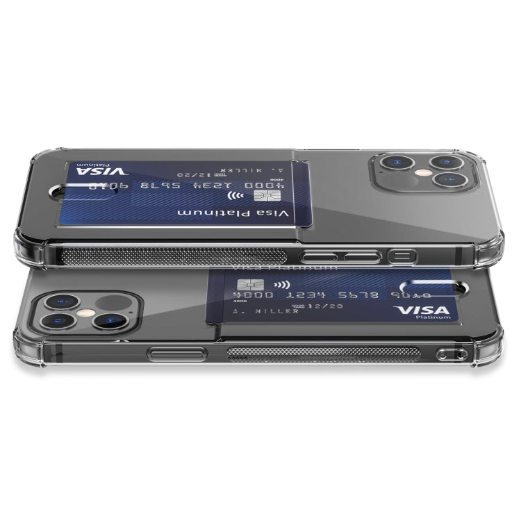 For iPhone 12 Pro Max TPU Transparent Protective Case with Card Slots(Transparent) by buy2fix