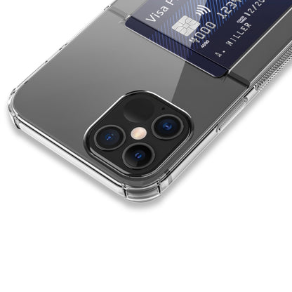 For iPhone 12 Pro Max TPU Transparent Protective Case with Card Slots(Transparent) by buy2fix