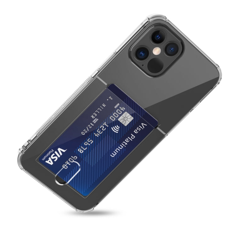 For iPhone 12 Pro Max TPU Transparent Protective Case with Card Slots(Transparent) by buy2fix