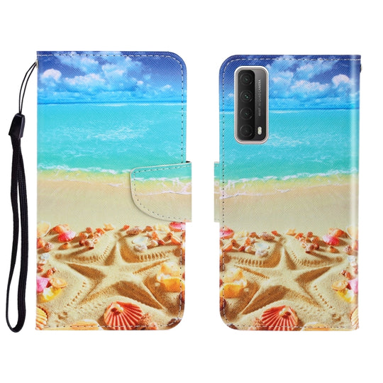 Colored Drawing Horizontal Flip Leather Case with Holder & Card Slot & Wallet For Huawei P Smart 2021 / Y7a(Pentagram)