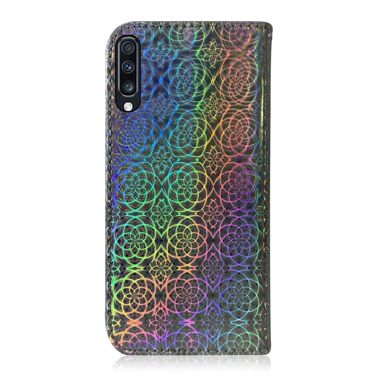 For Galaxy A70 Solid Color Colorful Magnetic Buckle Horizontal Flip PU Leather Case with Holder & Card Slots & Wallet & Lanyard(Silver) by buy2fix