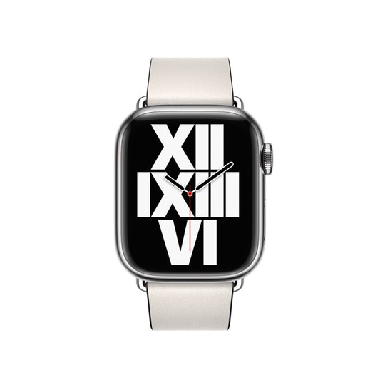 Modern Style Leather Watch Band For Apple Watch 42mm / 41mm / 40mm / 38mm(Beige) by buy2fix
