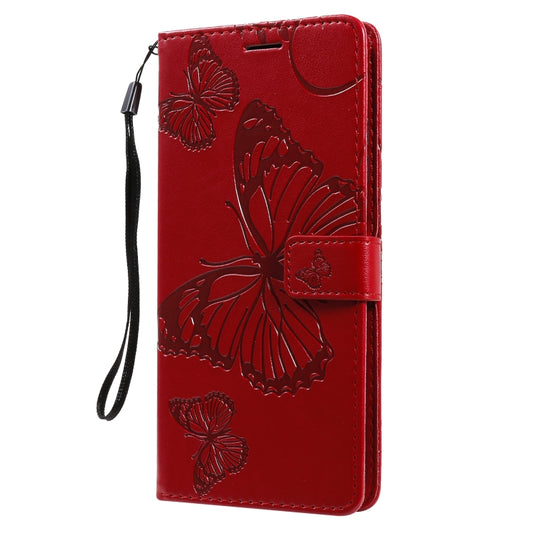For Xiaomi Poco X3 NFC 3D Butterflies Embossing Pattern Horizontal Flip Leather Case with Holder & Card Slot & Wallet(Red) by buy2fix