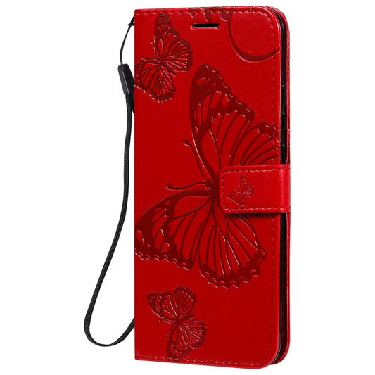 For Xiaomi Redmi 9C 3D Butterflies Embossing Pattern Horizontal Flip Leather Case with Holder & Card Slot & Wallet(Red) by buy2fix
