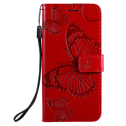For Google Pixel 4A 3D Butterflies Embossing Pattern Horizontal Flip Leather Case with Holder & Card Slot & Wallet & Lanyard(Red) by buy2fix