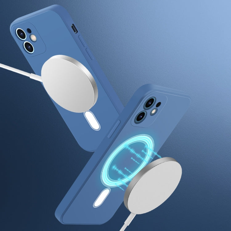 For iPhone 11 Pro Max Silicone Full Coverage Shockproof Magsafe Case (Blue) by buy2fix