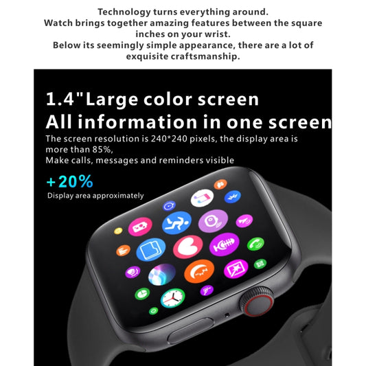 H55Pro 1.4 inch TFT Screen Smart Bluetooth Watch, Support Sleep Monitor / Heart Rate Monitor / Blood Pressure Monitor, Style: Steel Strap(Black) by buy2fix