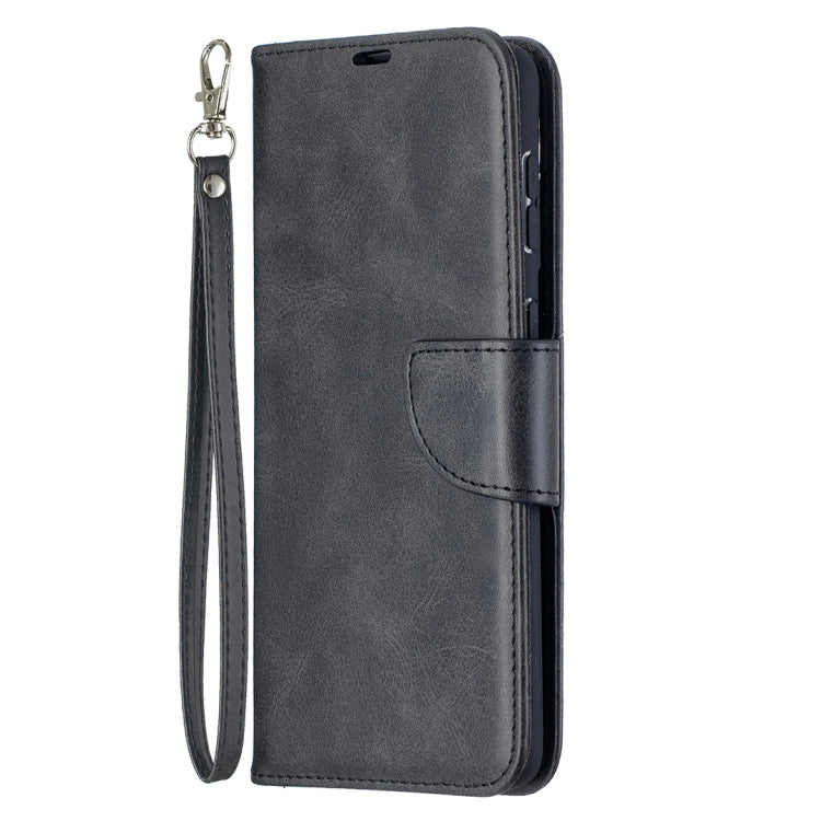 For Samsung Galaxy S21+ 5G Lambskin Texture Pure Color Horizontal Flip PU Leather Case with Holder & Card Slots & Wallet & Lanyard(Black) by buy2fix