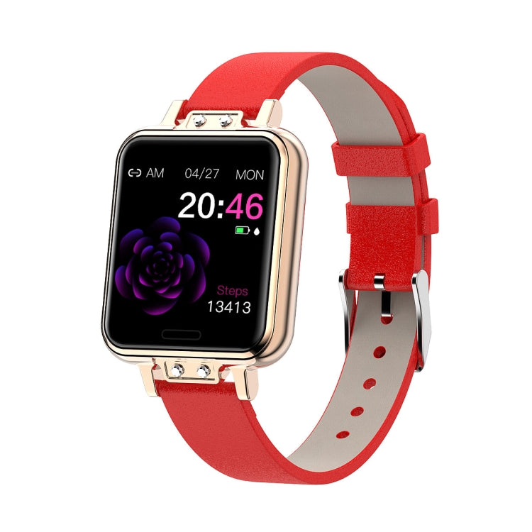 ZL13 1.22 inch Color Screen IP67 Waterproof Smart Watch, Support Sleep Monitor / Heart Rate Monitor / Menstrual Cycle Reminder, Style: Red Leather Strap - Smart Wear by buy2fix | Online Shopping UK | buy2fix
