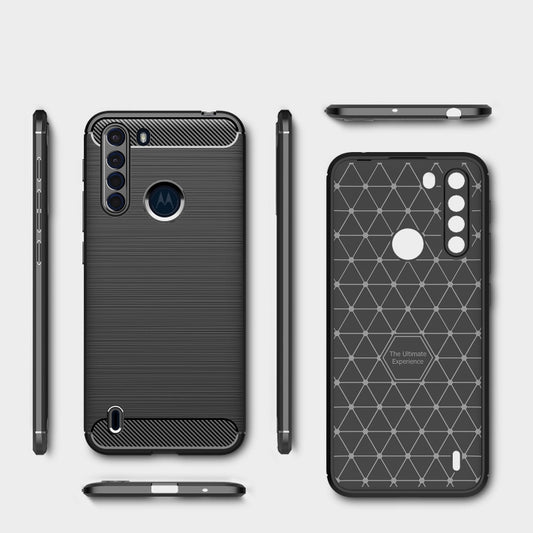 For Motorola One Fusion Brushed Texture Carbon Fiber TPU Case(Black) by buy2fix