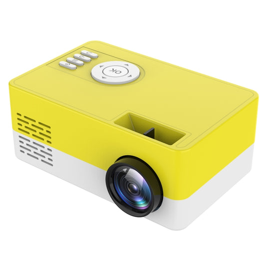 J15 1920 x 1080P HD Household Mini LED Projector with Tripod Mount Support AV / HDMI x 1 / USB x1 / TF x 1, Plug Type:US Plug(Yellow White) by buy2fix