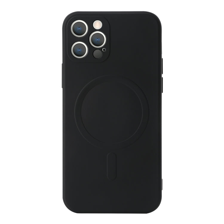 For iPhone 12 Pro Max Liquid Silicone Full Coverage Shockproof Magsafe Case(Black) by buy2fix