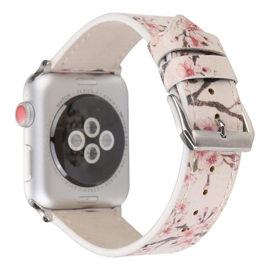 Plum Series Leather Watch Band For Apple Watch Series 7 41mm / 6 & SE & 5 & 4 40mm / 3 & 2 & 1 38mm(Light Pink) by buy2fix