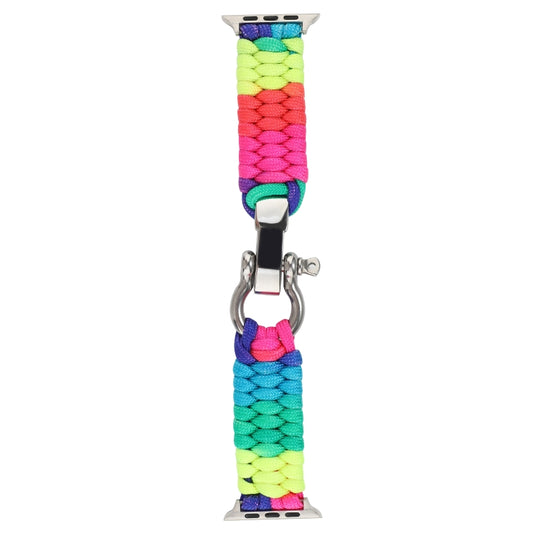 Umbrella Cord Rainbow Watch Band For Apple Watch Series 9&8&7 41mm / SE 3&SE 2&6&SE&5&4 40mm / 3&2&1 38mm(D) by buy2fix