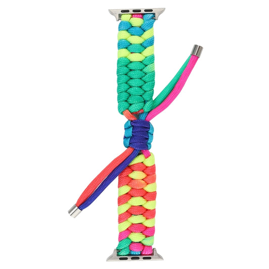 Umbrella Cord Rainbow Watch Band For Apple Watch Ultra 49mm&Watch Ultra 2 49mm / Series 9&8&7 45mm / SE 3&SE 2&6&SE&5&4 44mm / 3&2&1 42mm(A) by buy2fix