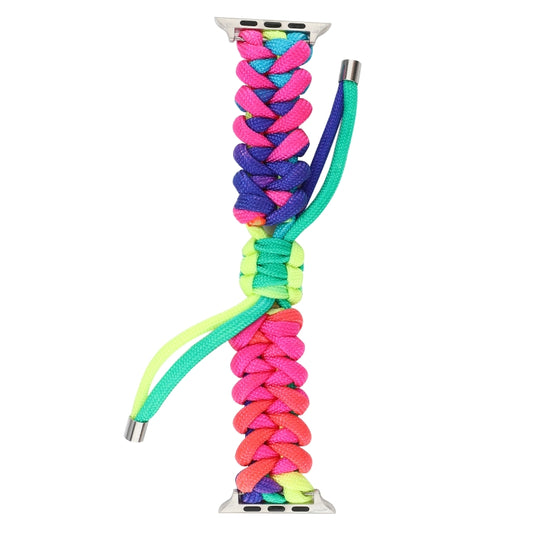 Umbrella Cord Rainbow Watch Band For Apple Watch Ultra 49mm&Watch Ultra 2 49mm / Series 9&8&7 45mm / SE 3&SE 2&6&SE&5&4 44mm / 3&2&1 42mm(B) by buy2fix