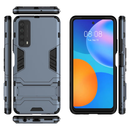 For Huawei P smart 2021 PC + TPU Shockproof Protective Case with Holder(Navy Blue) by buy2fix