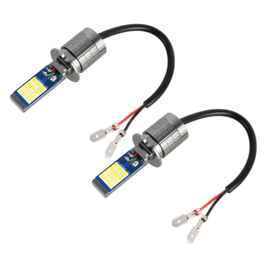 H3 2 PCS DC12-24V / 10,5W Phares antibrouillard doubles couleurs pour voiture avec 24LED SMD-3030 et courant constant, emballage en boîte (lumière blanche + lumière citron vert)